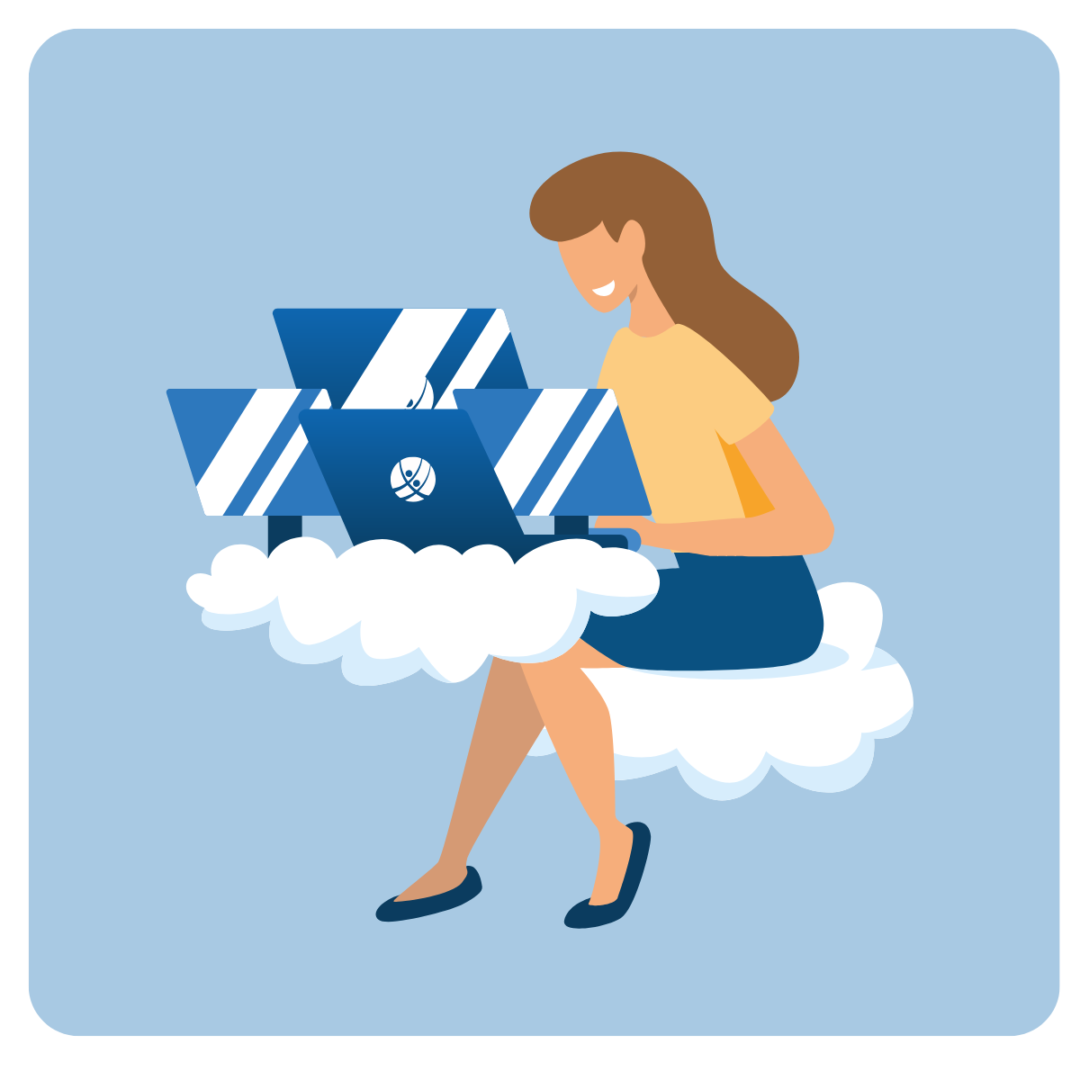 Koffer mit Wolken